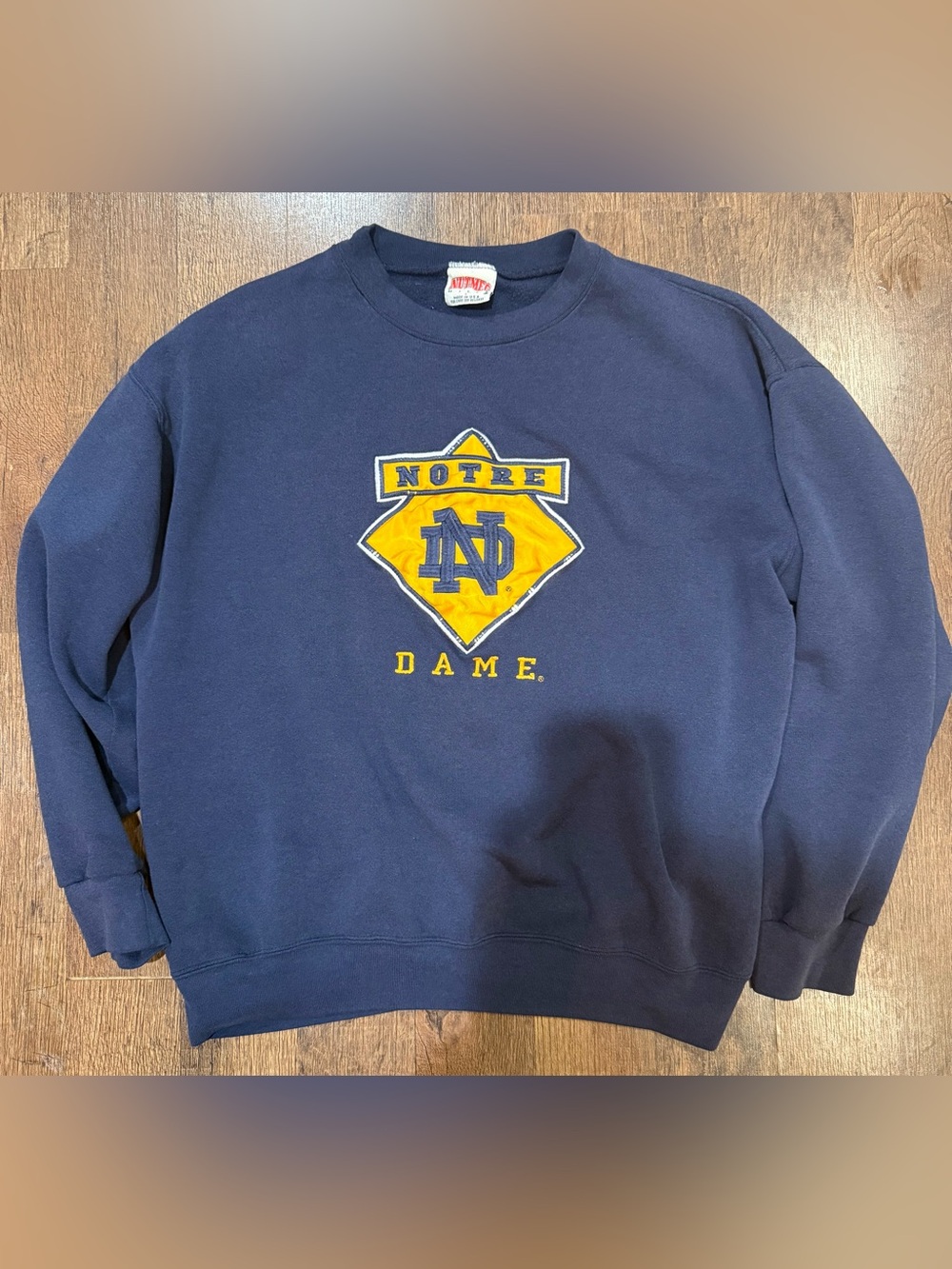 Vintage 90s Notre Dame Nutmeg Mills crewneck large USA